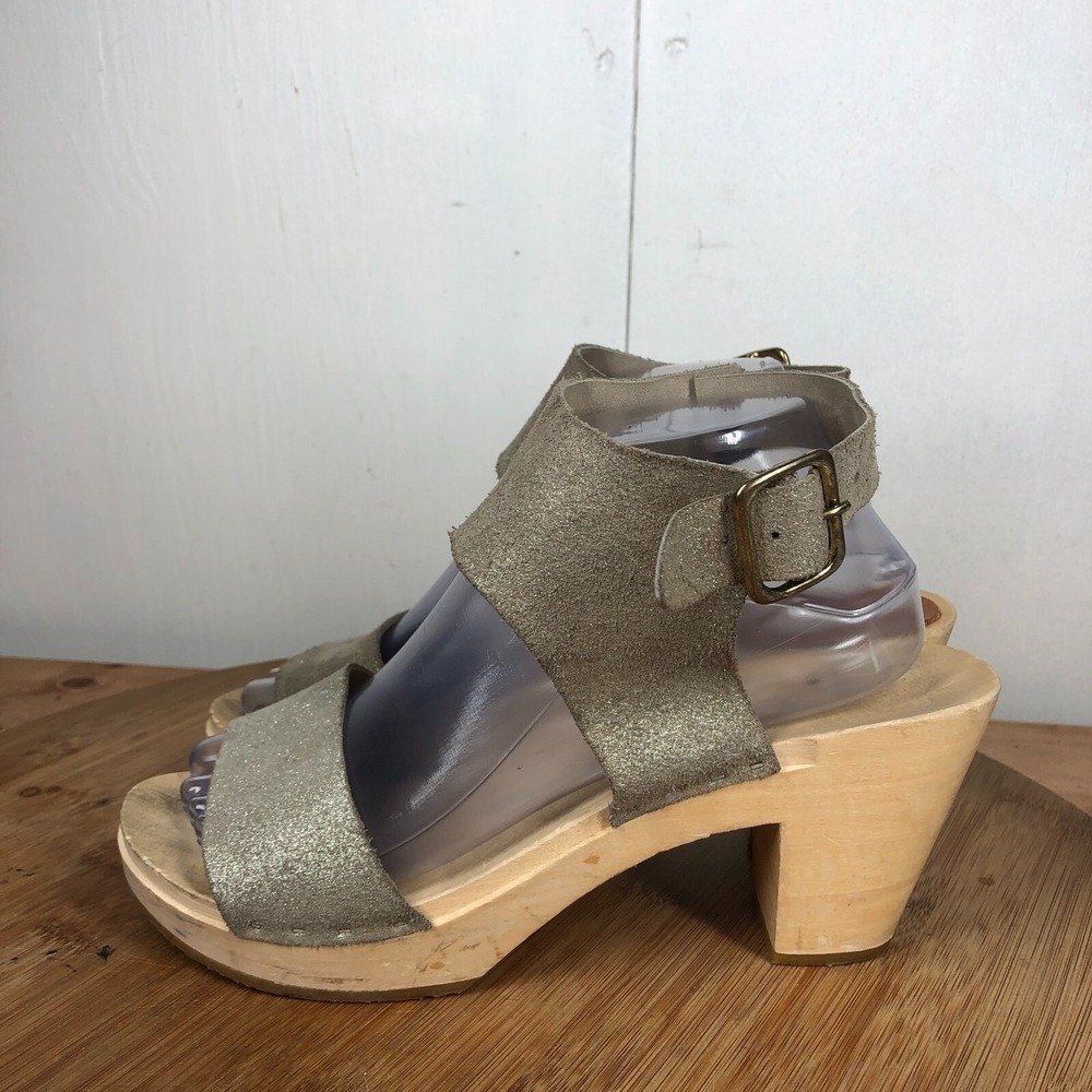 Bryr Clogs Womens size 39 Shoes Miranda Wooden Ankle Strap Heels Classic Sandals